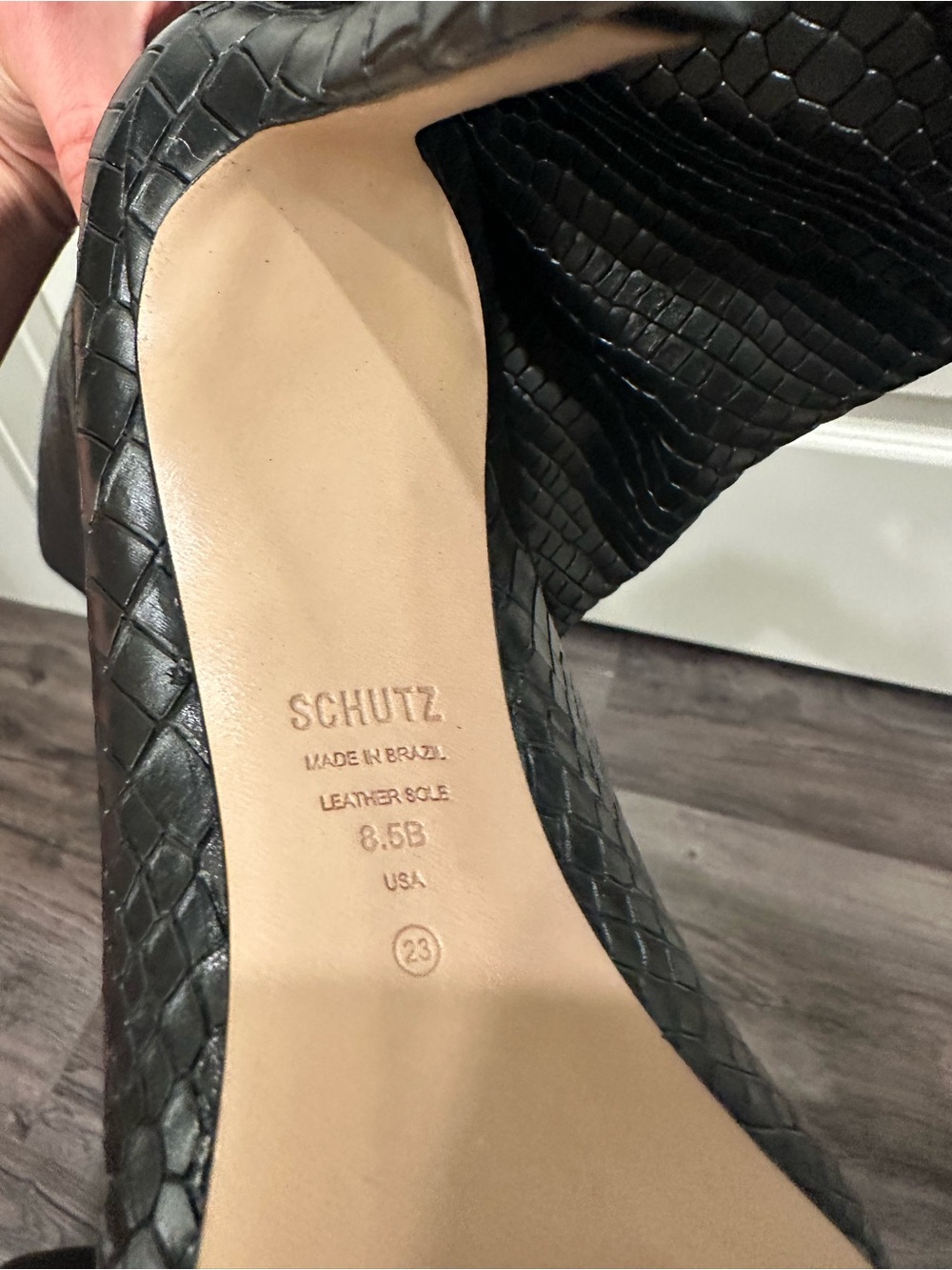 Schutz Maryana black croc knee boots 8.5 NWOT - Picture 6 of 6